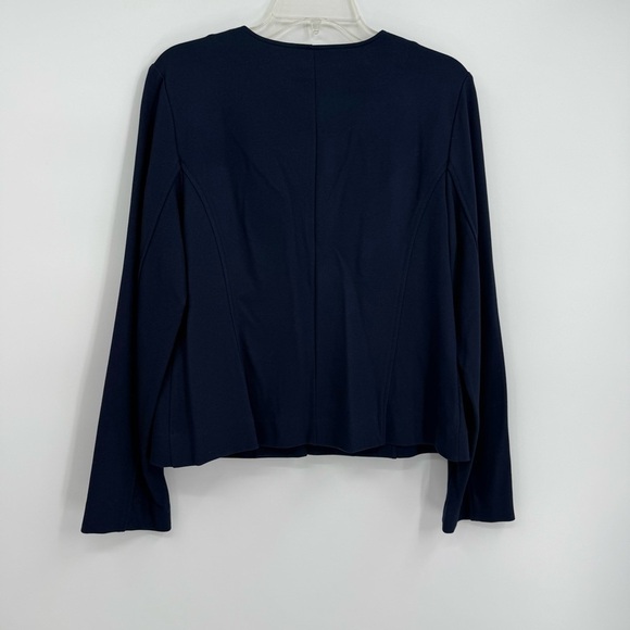 Chicos women Blazer jacket navy blue military Size 1 (M) Rayon gold buttons - Picture 7 of 8